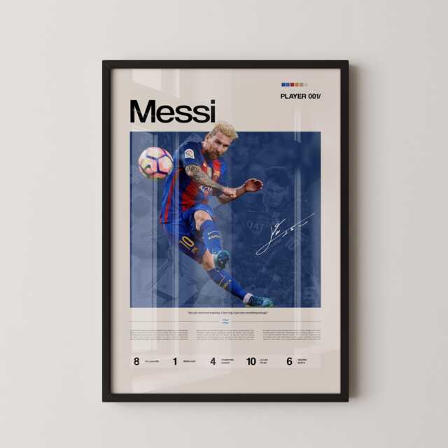 Lionel Messi Barcelona Poster, Barca Wall Art, Football Stats Print, Soccer Legend Fan Gift, Sports Decor - image 1