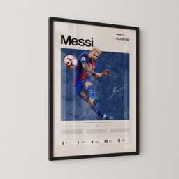 Lionel Messi Barcelona Poster, Barca Wall Art, Football Stats Print, Soccer Legend Fan Gift, Sports Decor - thumbnail 2