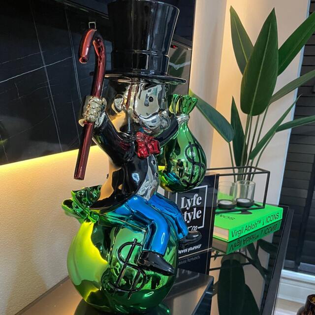 Mr Monops Sculpture Chrome Pop Art, Alec Monopoly Inspired - image 1