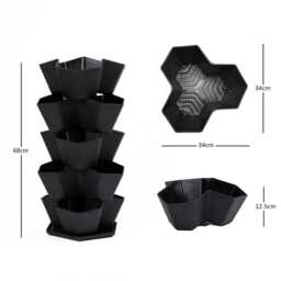 5-Tier Vertical Planter Recycled Plastic Indoor/Outdoor Garden - thumbnail 4