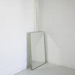 Quadris??? Ceiling Hanging Suspended Rectangular Mirror With Brass Frame - thumbnail 2