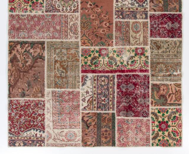 6.5' X 9.8' Handmade Turkish Patchwork Rug, Natural & Undyed, 200 300 cm - image 1