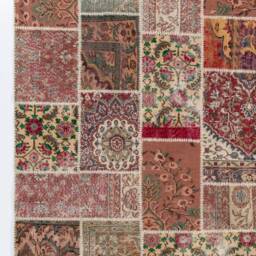 6.5' X 9.8' Handmade Turkish Patchwork Rug, Natural & Undyed, 200 300 cm - thumbnail 4