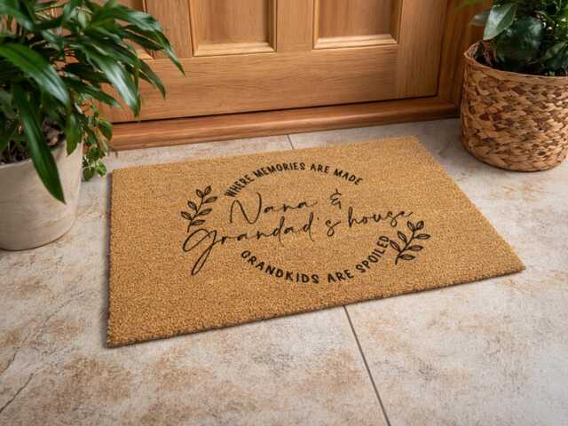 Nana & Grandad's House Mat - Where Memories Are Made Retirement Home Gift - image 1