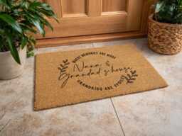 Nana & Grandad's House Mat - Where Memories Are Made Retirement Home Gift - thumbnail 1