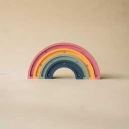 Rainbow Wooden Night Light For Kids, Personalized Led Lamp Custom Name Nursery Decor, Baby Shower Keepsake Baptism Present Bedroom Lighting - thumbnail 4