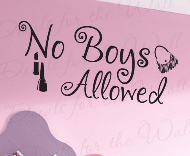No Boy Allowed Girl Room Kid Baby Nursery Quote Lettering Decor Sticker Letters Decorative Adhesive Vinyl Large Wall Decal Decoration K53 - image 1