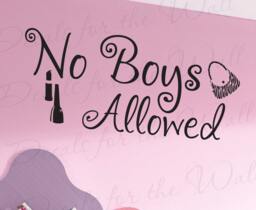 No Boy Allowed Girl Room Kid Baby Nursery Quote Lettering Decor Sticker Letters Decorative Adhesive Vinyl Large Wall Decal Decoration K53 - thumbnail 1