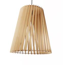 Scandinavian Large Wooden Lamp Pendant Lamp, Plywood Hanging Light, Ceiling Lighting Fixture, Chandelier - thumbnail 3