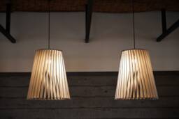 Scandinavian Large Wooden Lamp Pendant Lamp, Plywood Hanging Light, Ceiling Lighting Fixture, Chandelier - thumbnail 1