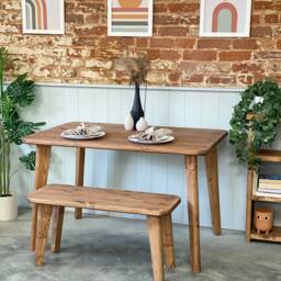 Tivoli // Scandinavian Dining Table & Bench With Pine Tapered Legs - thumbnail 2