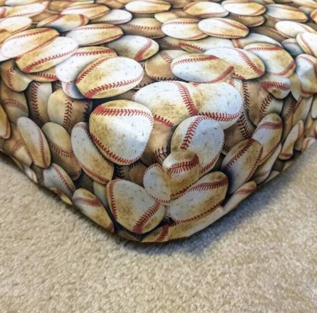 Vintage Baseball Crib Sheet Cotton Fitted Sheet, Pillowcase & Changing Pad - image 1