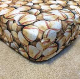 Vintage Baseball Crib Sheet Cotton Fitted Sheet, Pillowcase & Changing Pad - thumbnail 1