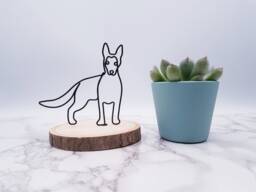 Wire German Shepherd Sculpture Personalized Pet Memorial, Desk Decor - thumbnail 1