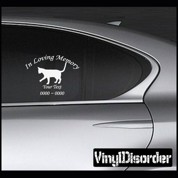 Cat 1 in Loving Memory Custom Car Or Wall Vinyl Decal Stickers - Ilmcat1Et - image 1