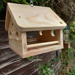 Hanging Bird Feeder Solid Wood - thumbnail 3