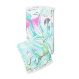 Personalized Beach Towel - Circular Watercolor Leaves Print Tropical Best Friends Customized Gift Mother's Day - thumbnail 2