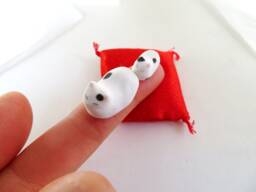 Mom & Kitten Figurines - Porcelain Cat Sculpture Miniature Desk Decoration - thumbnail 1
