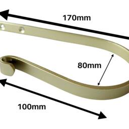 Satin Brass Iron Metal U-Shaped Curtain Holdback - Cottage Rustic Farmhouse Minimalist Drapery Tieback, 170mm - Set Of 1 - thumbnail 3