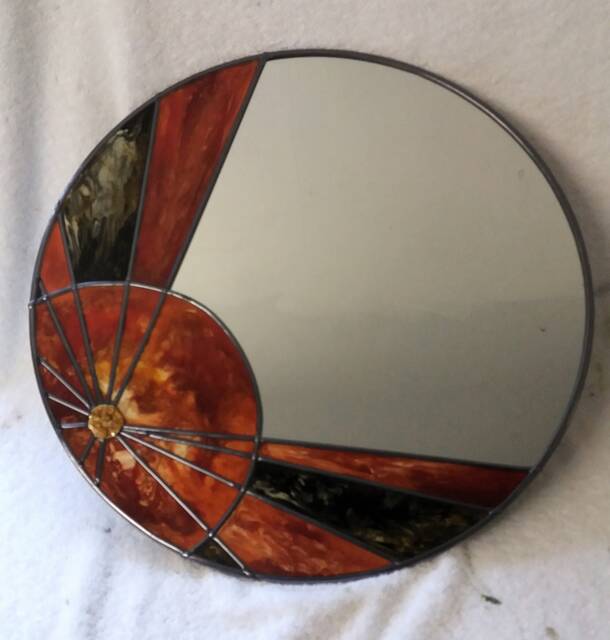 Art Deco Style Round Sunburst Design Mirror. 50 cm Diameter - image 1