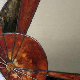 Art Deco Style Round Sunburst Design Mirror. 50 cm Diameter - thumbnail 2
