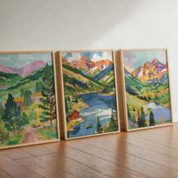 Set Of 3 Colorado Posters, Usa Rocky Mountain Prints Set, Scenic Landscape Wall Art, Nature Decor Prints, Adventure Gift - thumbnail 3