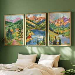 Set Of 3 Colorado Posters, Usa Rocky Mountain Prints Set, Scenic Landscape Wall Art, Nature Decor Prints, Adventure Gift - thumbnail 2