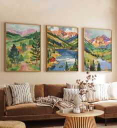 Set Of 3 Colorado Posters, Usa Rocky Mountain Prints Set, Scenic Landscape Wall Art, Nature Decor Prints, Adventure Gift - thumbnail 1