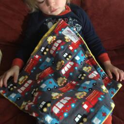 "Fire Engines, Ambulances & Taxi Cabs Mini Baby Blanket ""Leo" - thumbnail 2