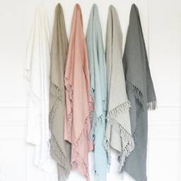 Soft Throw Blanket - Neutral Lightweight Blankets & Throws Decorative Cotton Hand Woven