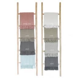 Soft Throw Blanket - Neutral Lightweight Blankets & Throws Decorative Cotton Hand Woven - thumbnail 3