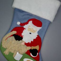 "Cat Christmas Stocking ""Cookies For Santa, Milk Kitty" - thumbnail 2