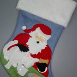 "Cat Christmas Stocking ""Cookies For Santa, Milk Kitty" - thumbnail 3
