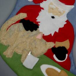"Cat Christmas Stocking ""Cookies For Santa, Milk Kitty" - thumbnail 3