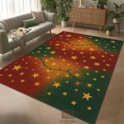Christmas Star Lights Rug - Holiday Welcome Mat - thumbnail 2