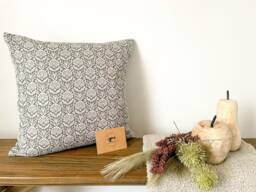 Maya - Charcoal - Abstract Pattern Linen Modern Farmhouse Cushion Covers - thumbnail 1