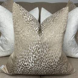 Champagne Gold Cushion Cover Antelope Fabric Prestigious Textiles Luxury Textured Pillow Case Handmade in UK - thumbnail 2