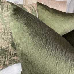 Olive Green Cushion Cover, Textured Satin Look Pillow Sham, Handmade in UK - Double Sided , Montpellier Harlequin Fabric - thumbnail 4