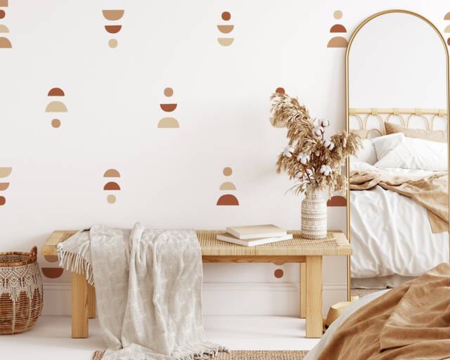 Boho Wall Decals - Removable Stickers, Minimalist Geometric Art, Nursery Decor, Kids Room Decor - image 1