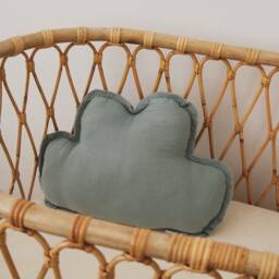 Muslin Pillow Set Cloud & Star - Mint, Grey Organic Cotton - thumbnail 2