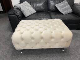 Extra Large Fully Upholstered Handmade Make To Measure Chesterfield Coffee Table , Footstool, Puffy