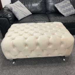 Extra Large Fully Upholstered Handmade Make To Measure Chesterfield Coffee Table , Footstool, Puffy - thumbnail 3