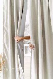 Linen Blackout Curtain, Custom Darkening Window Curtain For Nursery, Bedroom, Living Room, Drapery - 1 Panel