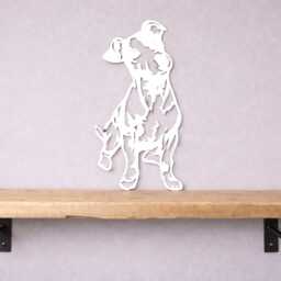 Jack Russell Wall Art Metal Sign - Standing Dog Sculpture Modern Pet Decor Minimalist Shelf Feature Lover Gift Handmad - thumbnail 4
