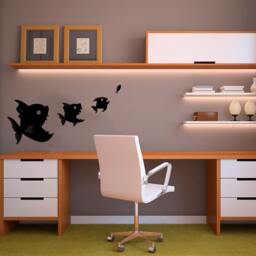 Piranha Food Chain - Wall Decal Custom Vinyl Art Stickers - thumbnail 2