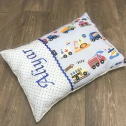 "Personalized Baby Pillow ""Blue Car" - thumbnail 3