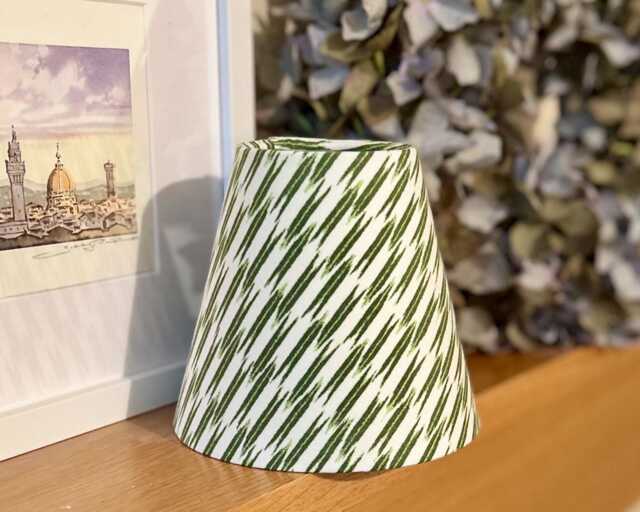 Ian Sanderson Green Quiver Sherwood Ikat Print Candle Clip Lampshade 14cm 5 1/2 Inch - image 1