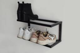 Industrial Metal Shoe Shelf Wall Mounted Entryway Storage
