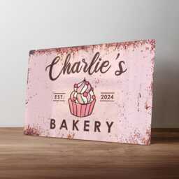 Personalised Bakery Metal Sign - Custom Cake Shop Wall Art Kitchen Decor - A5, A4, A3