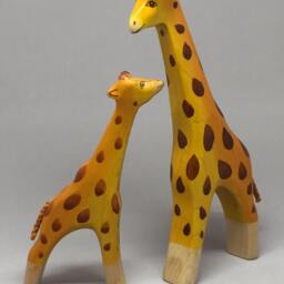 Toy Giraffe Wooden Brown Orange Colourful Standing Size 11, 5X 20, 0 X 2, 5 cm - Bxhxs Approx. 110 Gr - thumbnail 3